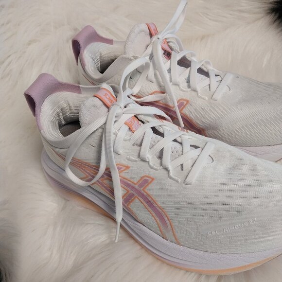 ASICS Women's White and Pink Sneakers - Picture 4 of 9